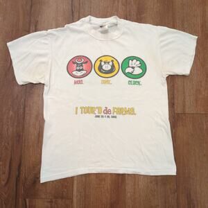 VTG‎ Tour De France Adult Medium Shirt Farm Cow Pig American Gothic Grant Wood